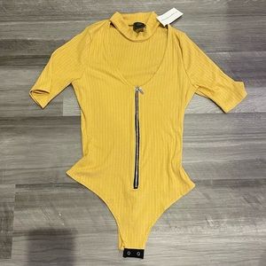 Mystique Boutique yellow mustard bodysuit